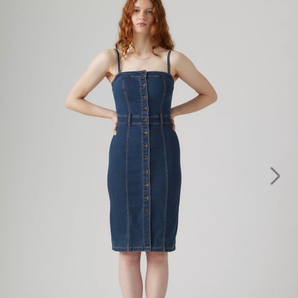Levi's Strapless Dark Indigo Denim Dress - Picture 12 of 12